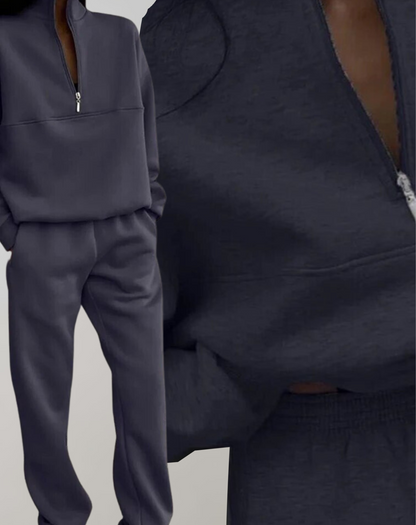 Variant image for Dam Träningsdräkt Set Zip-Up Topp Fleece Joggingbyxor-6