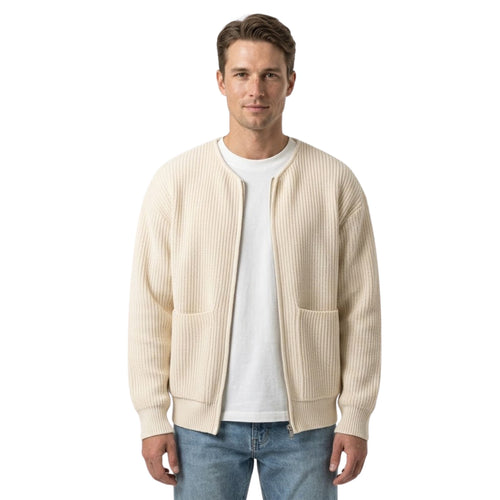 Stickad Cardigan Herr Modern Akryl Väst