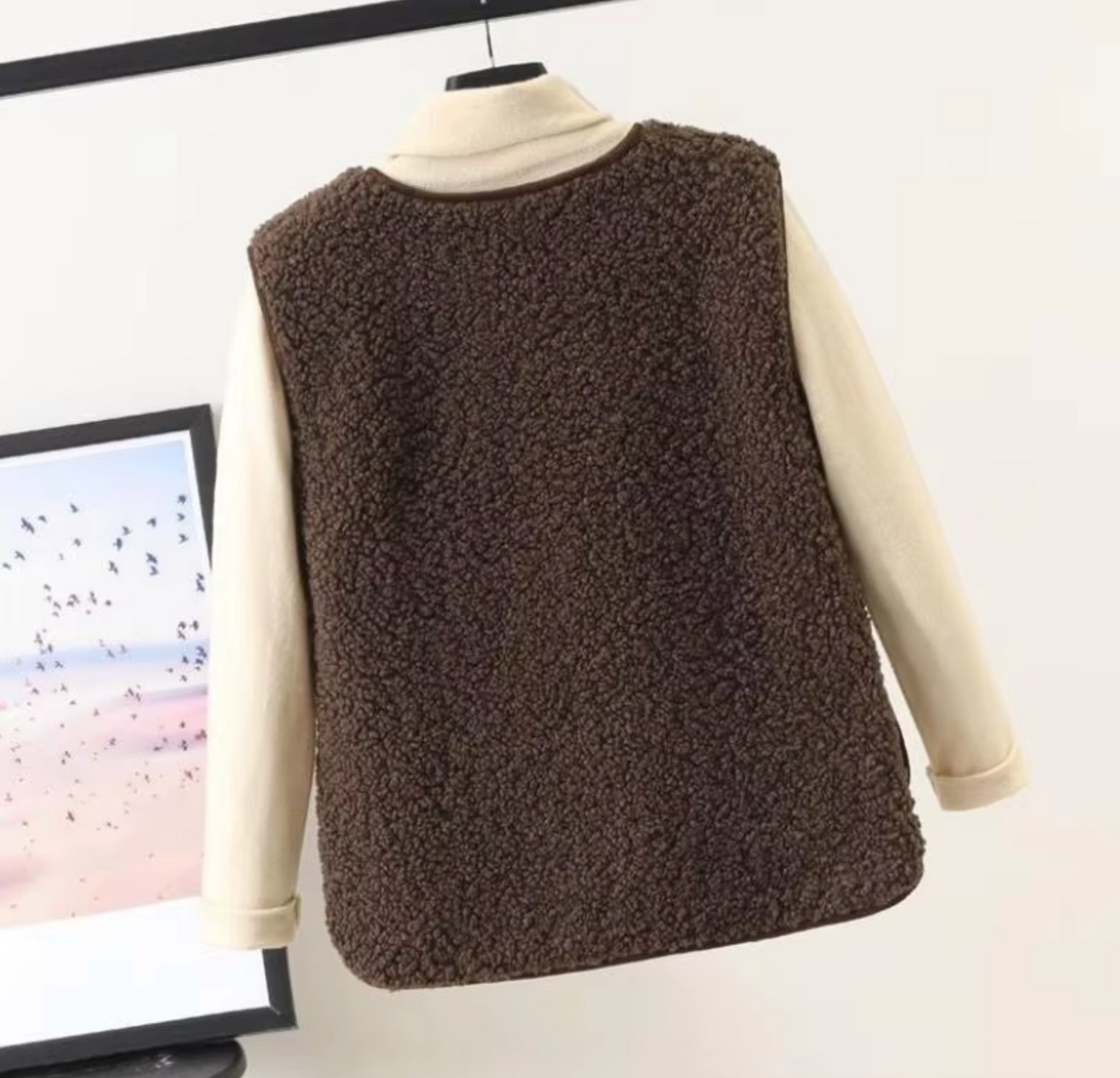 Dam Fleeceväst Tjock Ärmlös Mjuk Fleece-3