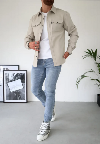 Elegant Dam Skjortajacka i Lätt Material – Klassisk Knappstängning, Perfekt Passform, Flera Färger 2