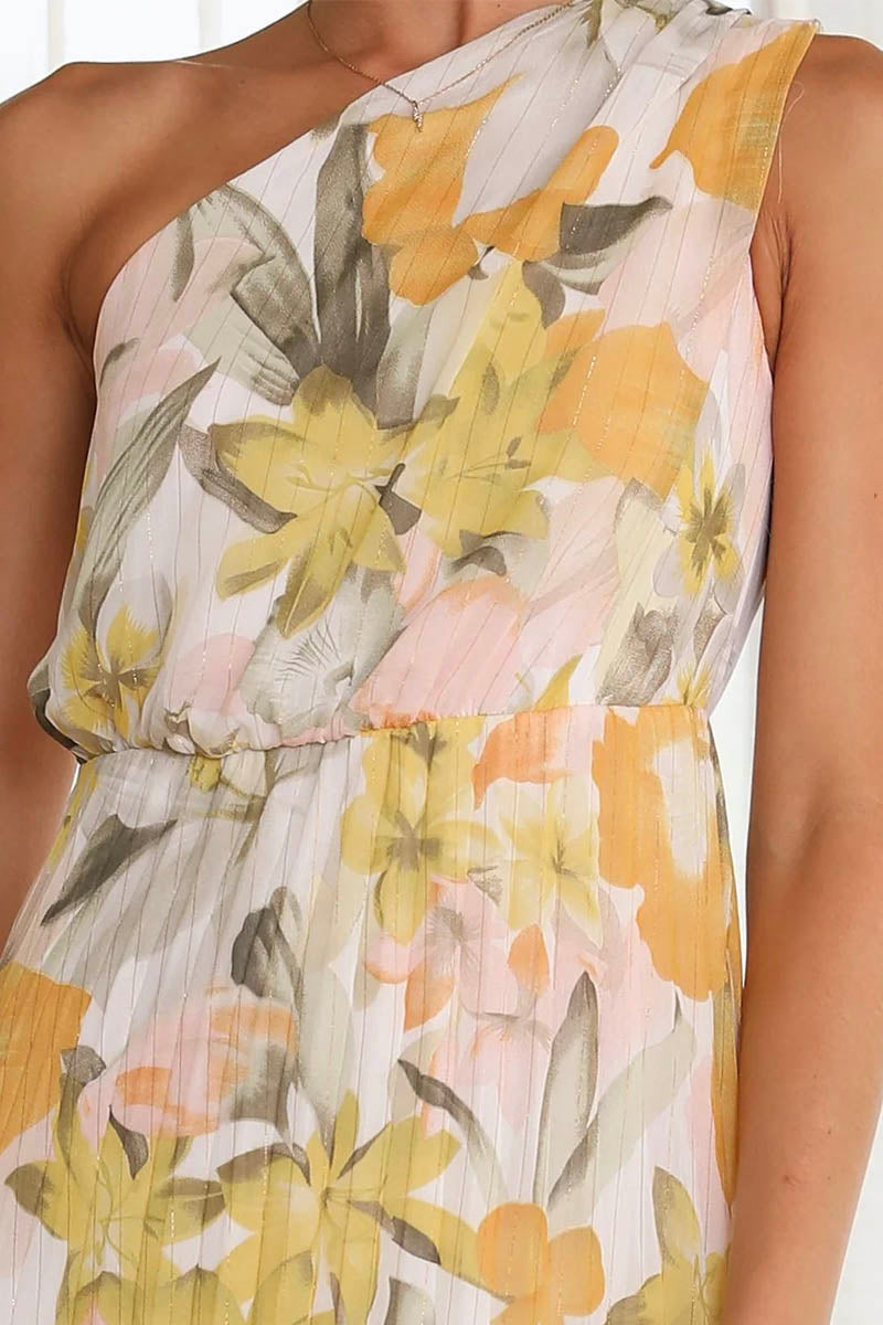 Dam Axelfri Klänning Tryckt Bomull-2