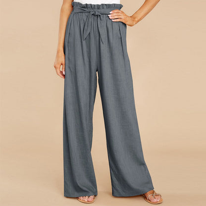 Snygga Byxor Dam Lätta Polyester Hög Midja-5