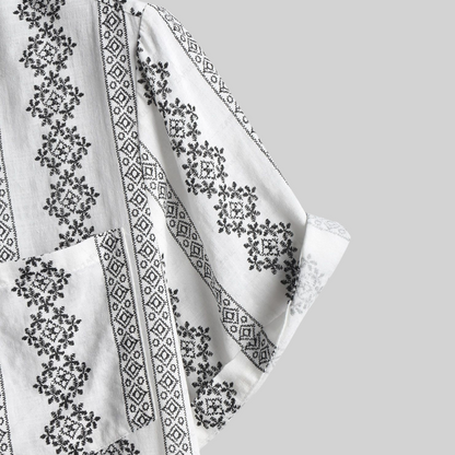 Herrskjorta Modern Bomull med Framficka Stylish Comfort-2