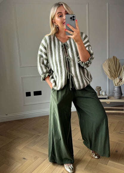 Dam Tröja Tvåfärgad Vertikalt Randig Polyester-2