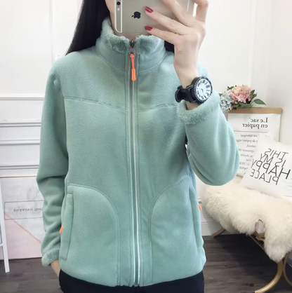 Unisex Fleecejacka Dubbelsidig Polarfleece för Utomhusaktiviteter-5