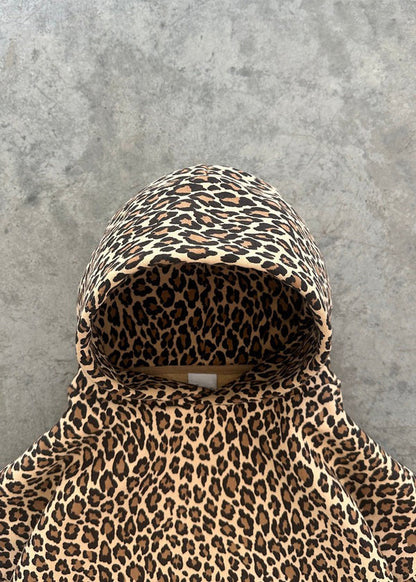 Dam Hoodie och Joggingbyxor Set Leopardmönster Polyester Blend-5