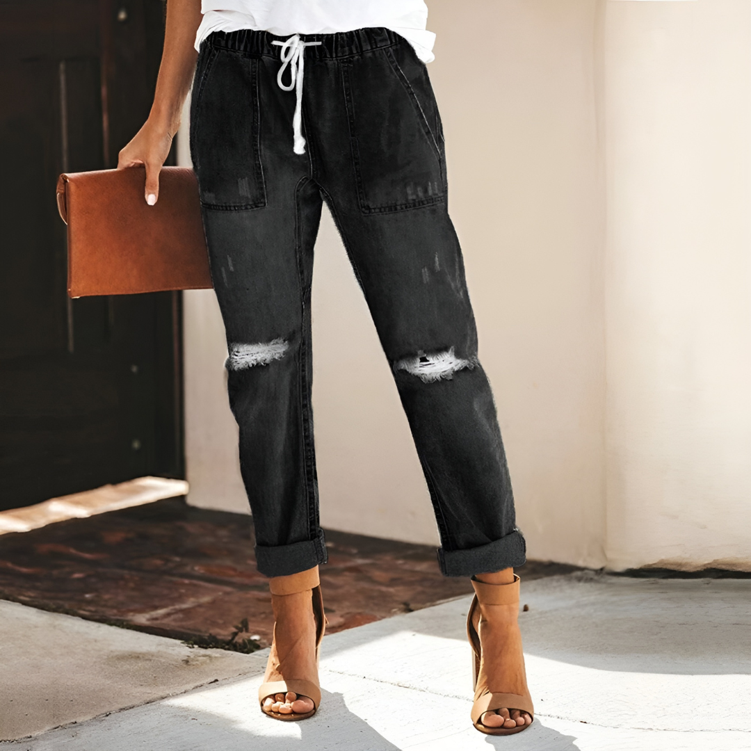 Variant image for Dam Jeans Hög Midja Stretch Denim Klassisk Stil-2