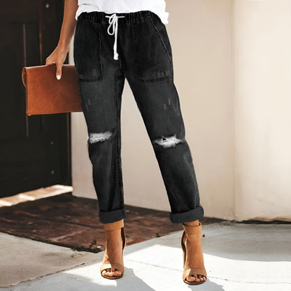 Variant image for Dam Jeans Hög Midja Stretch Denim Klassisk Stil-2