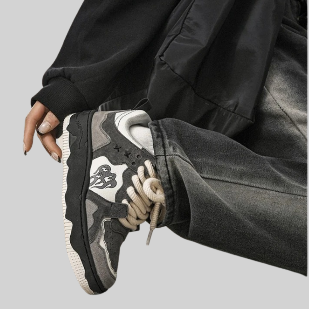 Herr Sneakers Sportiga Platt Fotled Polyester-4