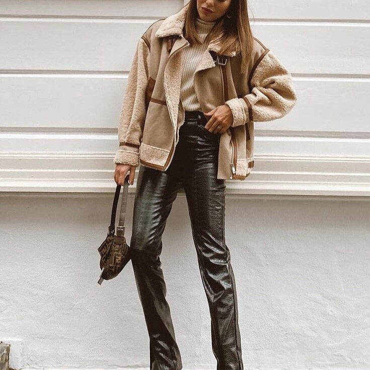 Damjacka Baggy Vattenavvisande Polyester för Avslappnad Stil-2