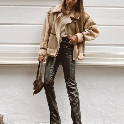 Damjacka Baggy Vattenavvisande Polyester för Avslappnad Stil-2