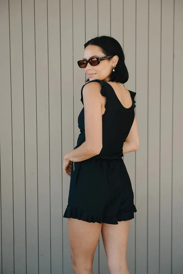 Damshorts Blommönstrade Ruffles Lätt Material-2