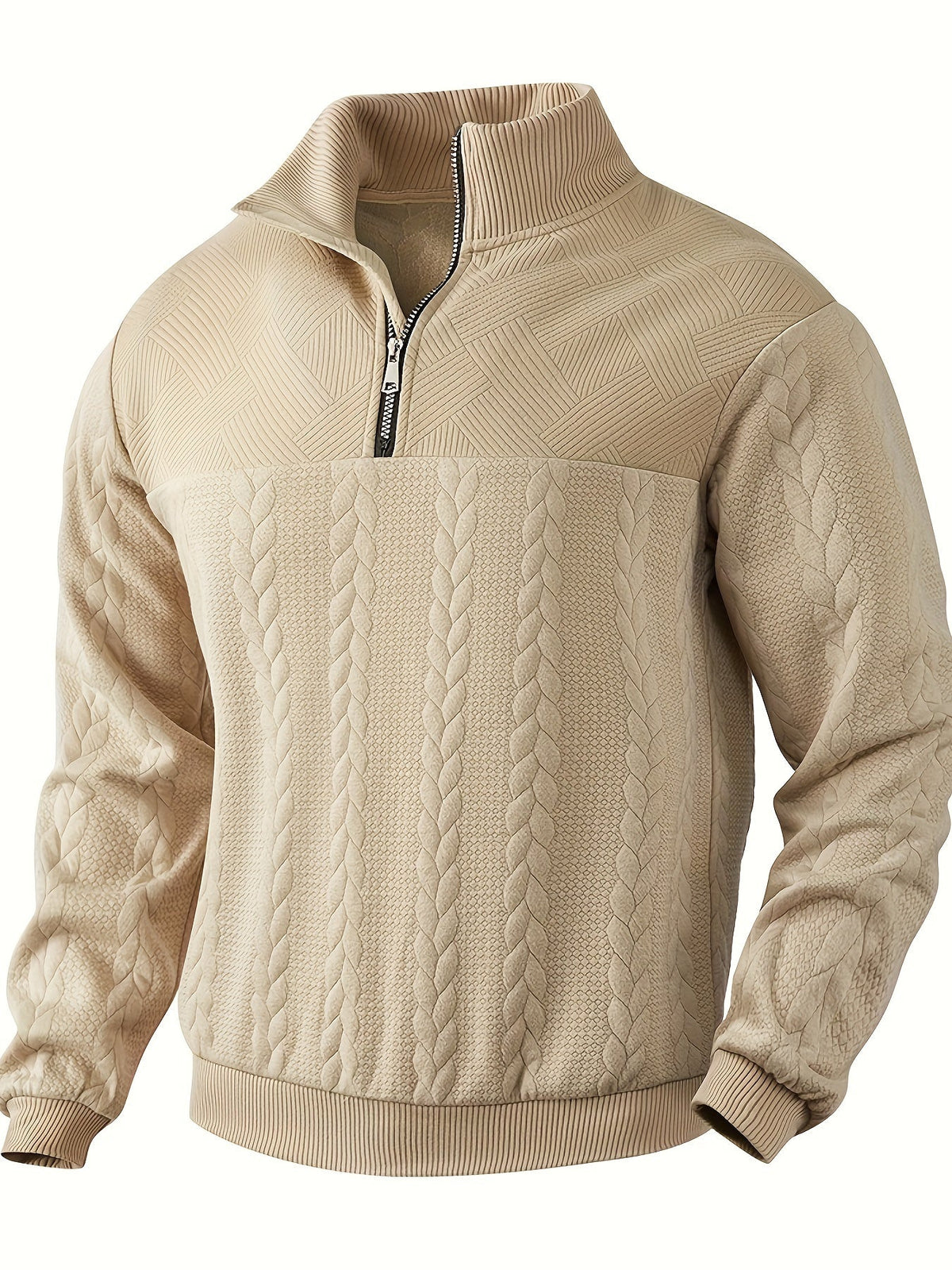 Variant image for Herren-Pullover, Reißverschluss und Stehkragen, aus weichem Stoffmix-7