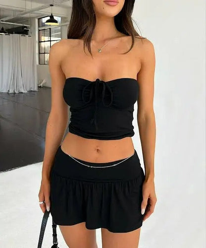 Dam Crop Set Trendig Sommarstil Luftiga Tyger-3