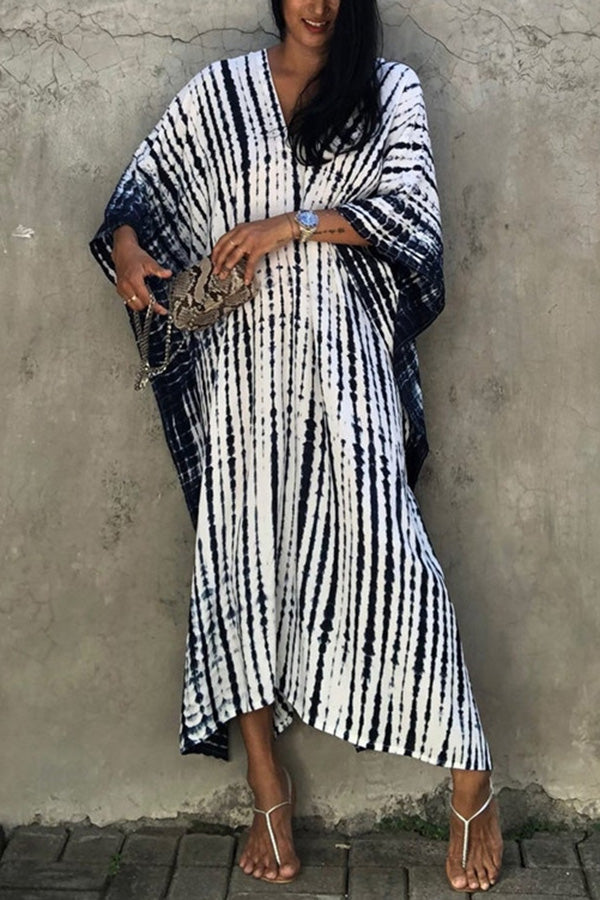 Variant image for Fina Dam Klänningar Boho V-hals Polyester Batikdesign-2