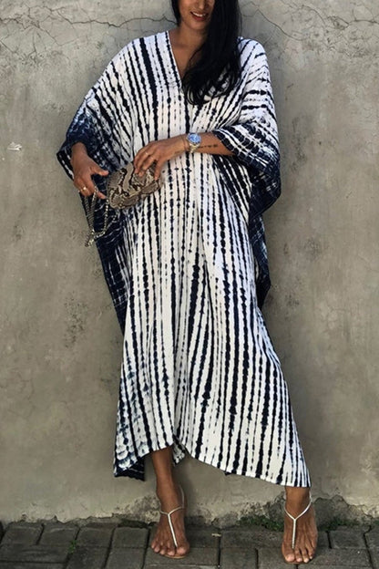 Variant image for Fina Dam Klänningar Boho V-hals Polyester Batikdesign-2