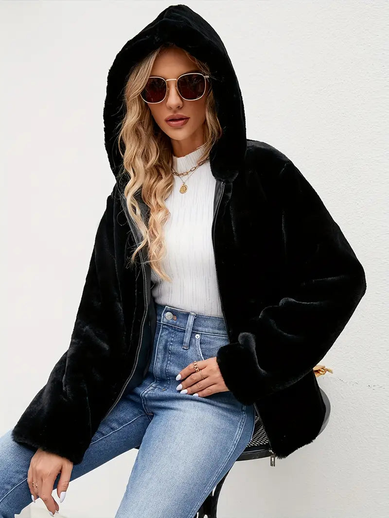 Dam Vinterjacka Zip-up Mjuk Polyester Lång-6