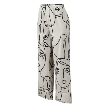 Dam Byxor Lösa med Resår i Midjan Snygga och Luftiga 100% Bomull-3