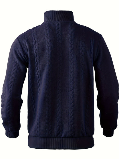 Herren-Pullover, Reißverschluss und Stehkragen, aus weichem Stoffmix-4