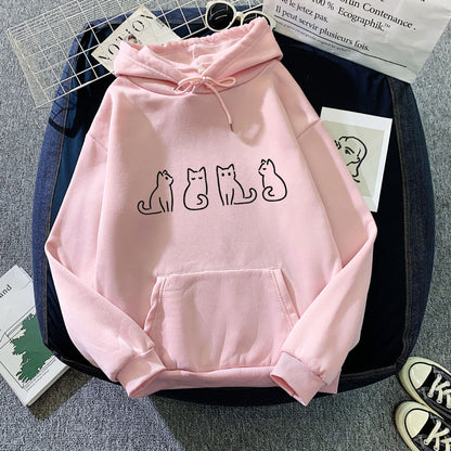 Variant image for Dam Lång Hoodie Avslappnad Stil 100% Bomull-31