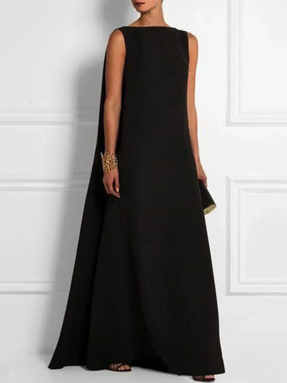 Variant image for Dam Klänning Vintage Rund Halsringning Ärmlös Hållbart Tyg-1