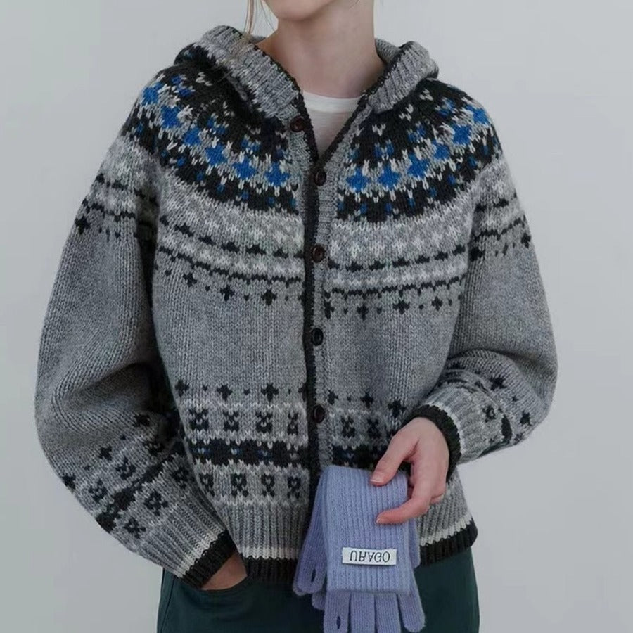 Dam Långärmad Tröja Färgglad Mönster Mjuk Tyg-2