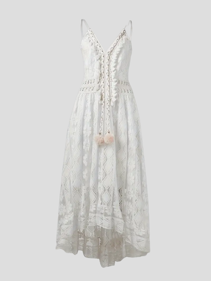 Dam Maxi Klänning Boho V-Hals Återvunnen Polyester-3