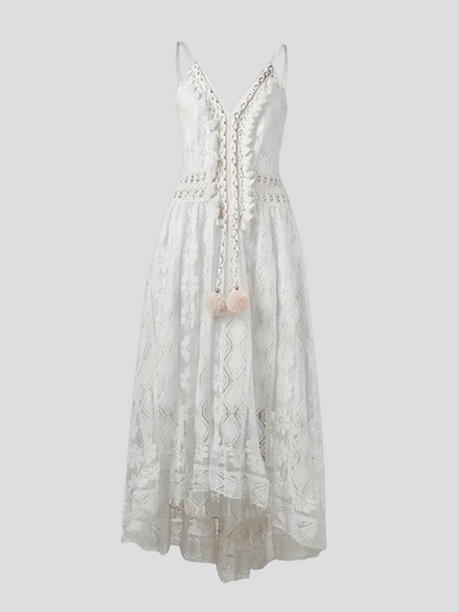 Dam Maxi Klänning Boho V-Hals Återvunnen Polyester-3