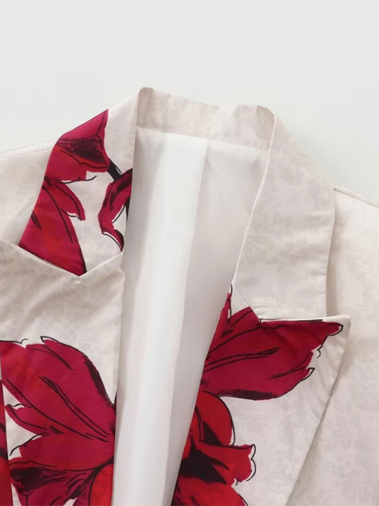 Elegant 2-delad Damuppsättning med Chic Topp och Matchande Byxor – Högkvalitativt Tyg, Flera Mönster och Färger 5