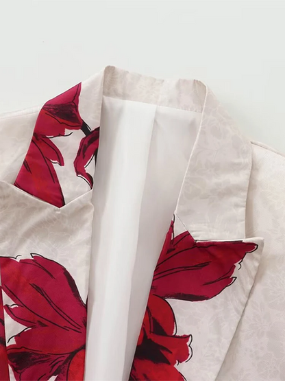 Elegant 2-delad Damuppsättning med Chic Topp och Matchande Byxor – Högkvalitativt Tyg, Flera Mönster och Färger 5