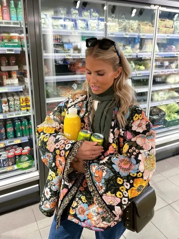 Damjacka Blommig Elegant Design Polyester-4