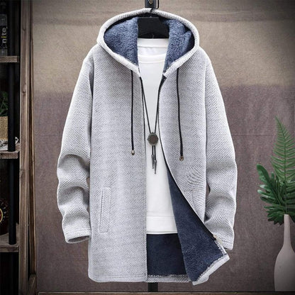 Hoodie Herr Avslappnad Design Mjuk Fleece Med Sidfickor-2