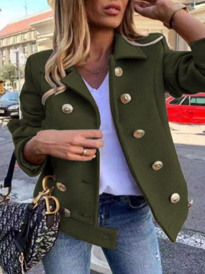 Dam Blazer Dubbelknappad Polyester med Gyllene Detaljer-3