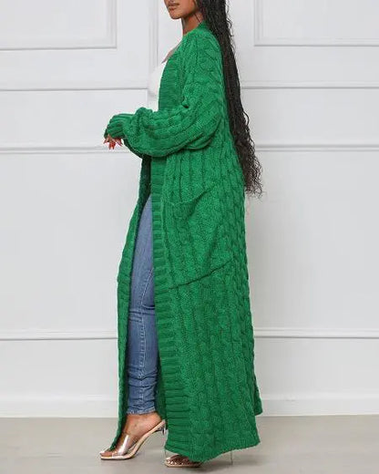 Kvinna Lång Kofta Modern Akryl Cardigan-3