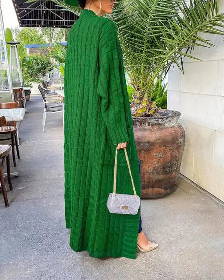 Kvinna Lång Kofta Modern Akryl Cardigan-5