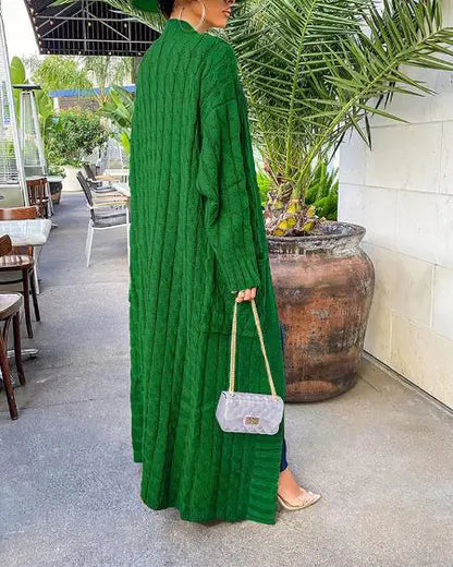 Kvinna Lång Kofta Modern Akryl Cardigan-5