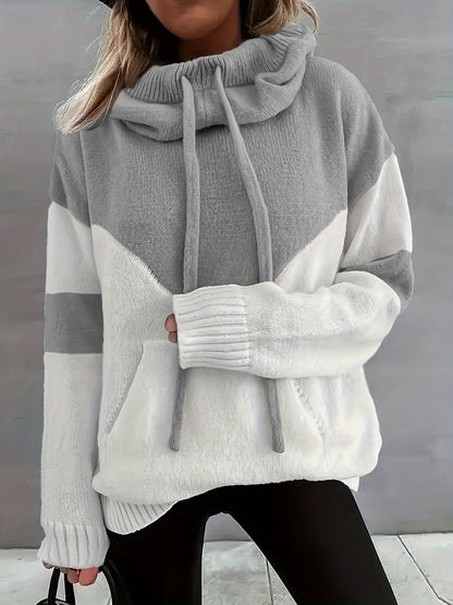 Variant image for Dam Färgblock Hoodie Justerbar Huva Hållbart Tyg-4