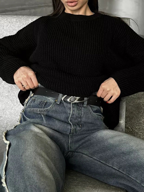 Dam Tröja Överdimensionerad Mjuk Akryl Varm-2