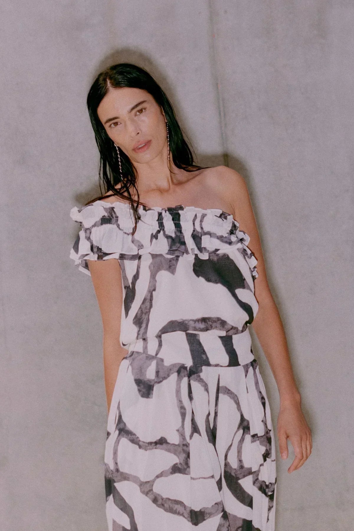 Variant image for Damkjol Elegant Mönstrad Bomull Rymlig Veckdesign-1