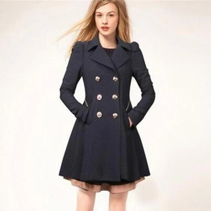 Dam Trenchcoat Klassisk Stil Polyester Högkvalitativ och Mångsidig-2