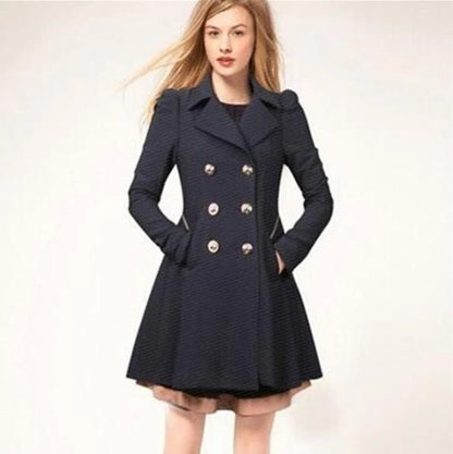 Dam Trenchcoat Klassisk Stil Polyester Högkvalitativ och Mångsidig-2