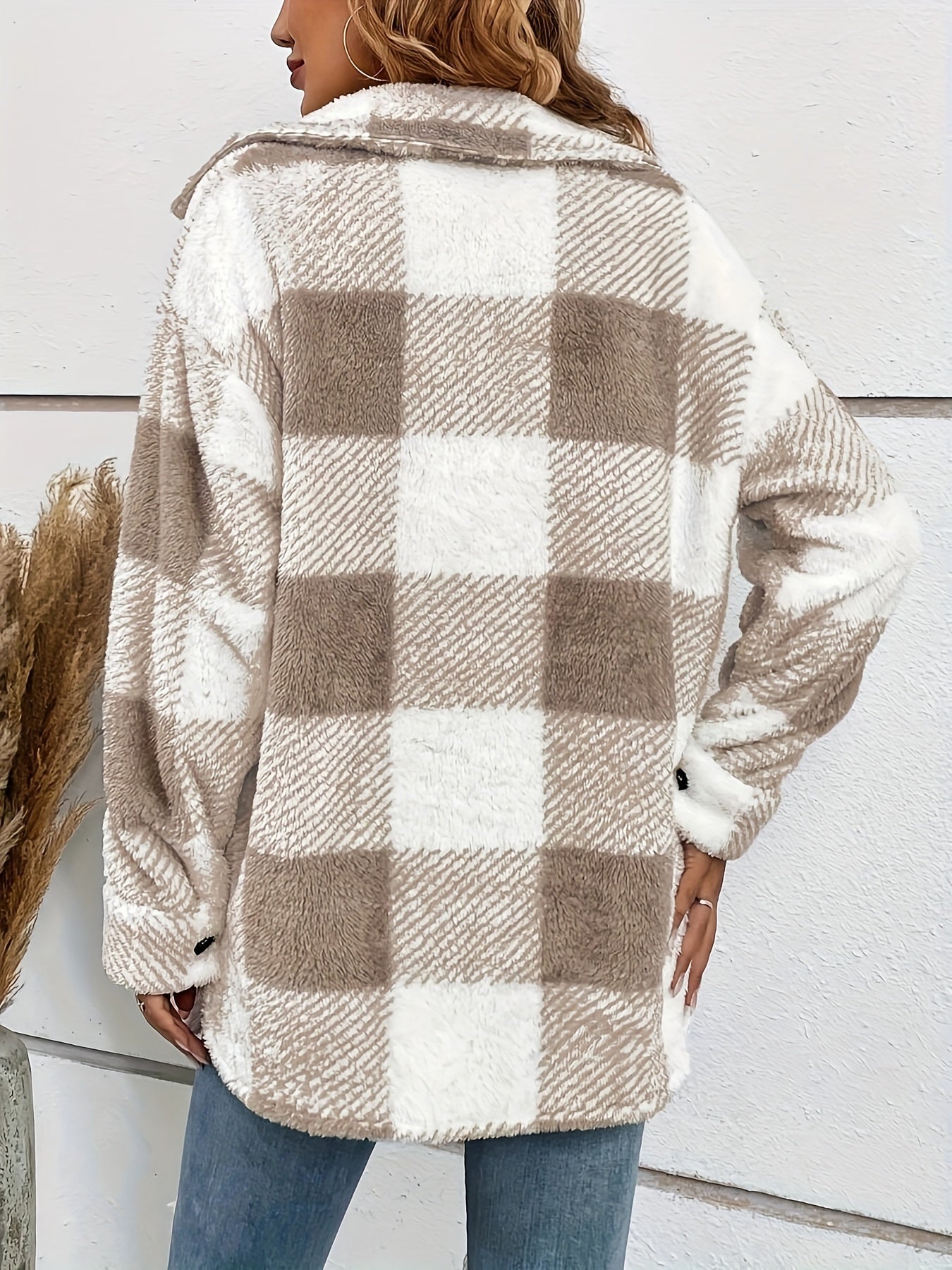 Vadderad Jacka Dam Knappstängning Polyester med Bröstfickor-6