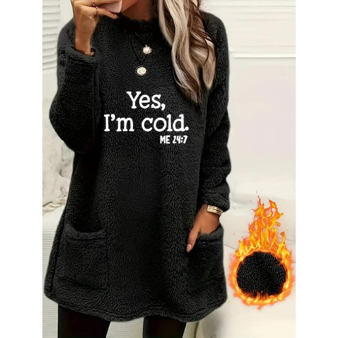 Dam Långärmad Tröja Mjuk Stickad för Avslappnad Stil-3