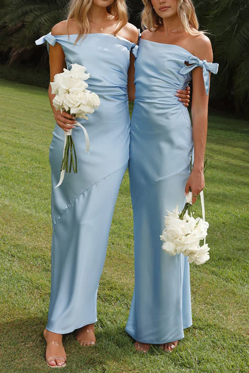 Maxiklänning Dam Off-Shoulder Med Slinga Bomull Polyester-4