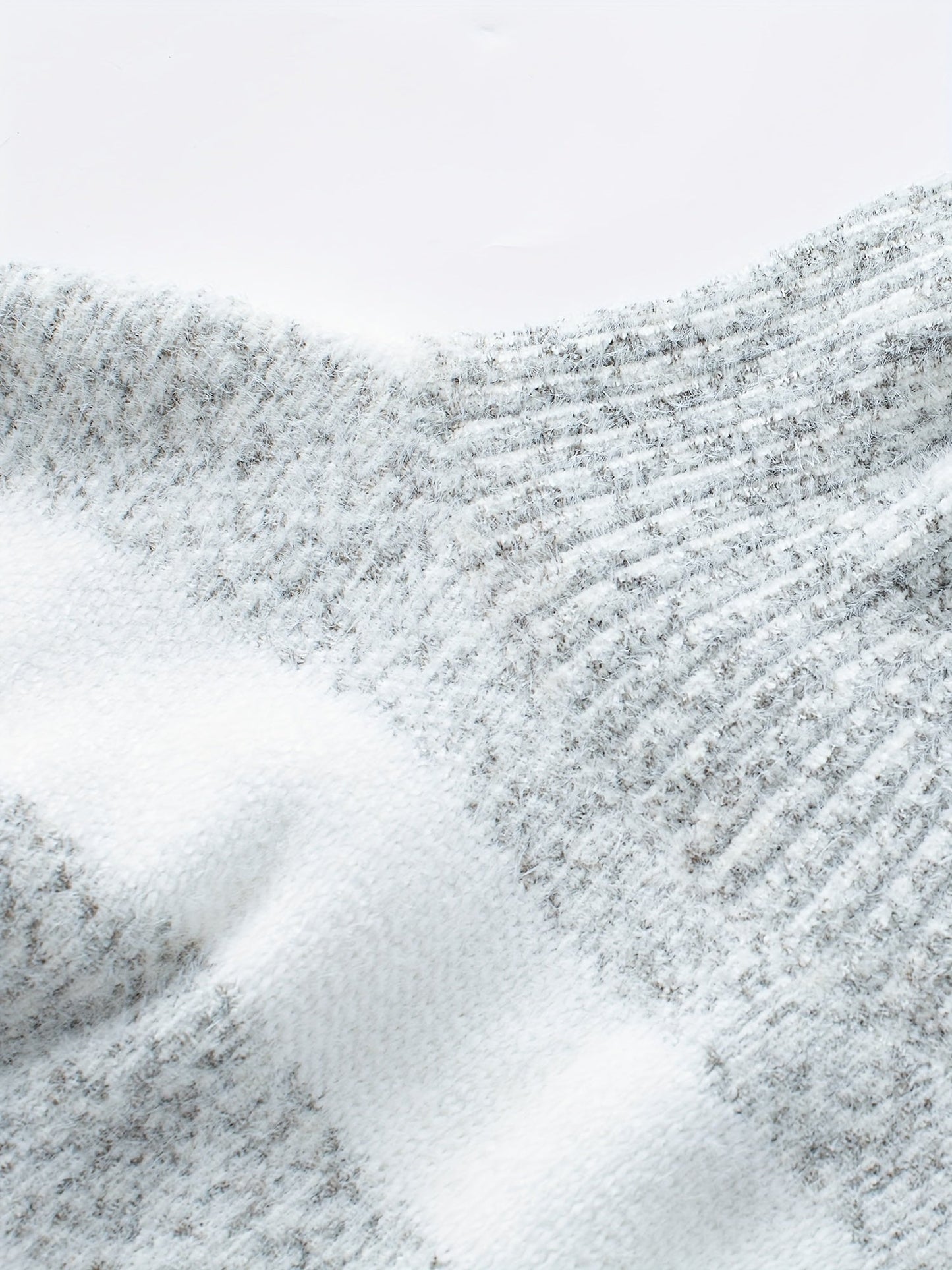 Stickad Dam Tröja Randig Turtleneck Polyester-4