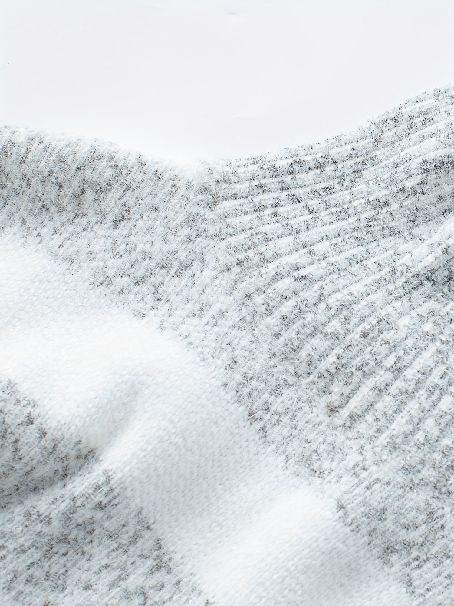 Stickad Dam Tröja Randig Turtleneck Polyester-4