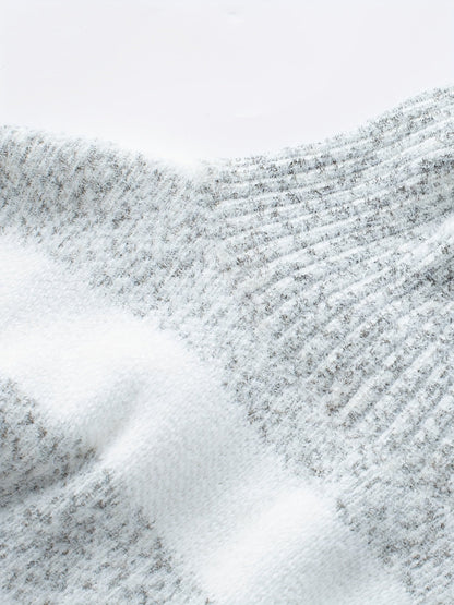 Stickad Dam Tröja Randig Turtleneck Polyester-4