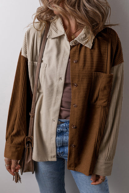Dam Shacket Corduroy Knappdesign med Bröstfickor 5