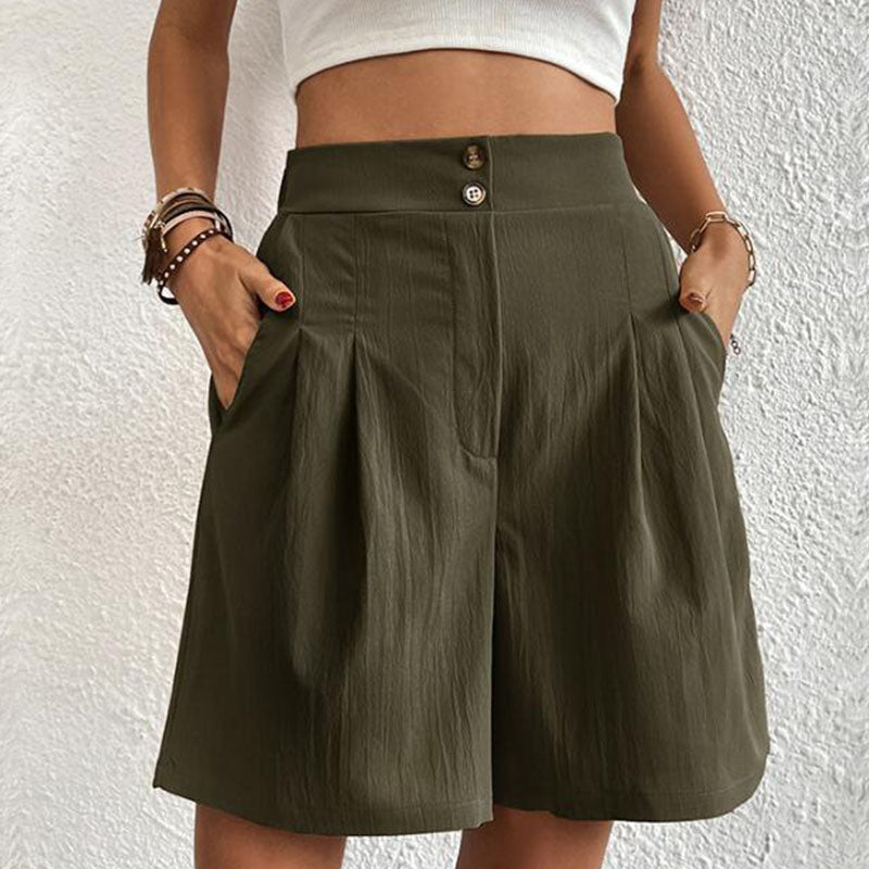 Kvinnors Shorts Casual Design Mjuk Bomull Polyester-5