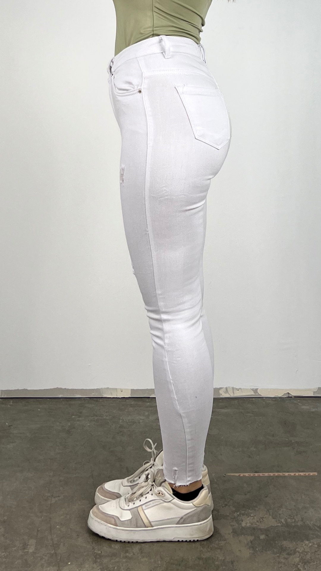 Damjeans Hög Midja Stretch Med Elastisk Nederkant-4